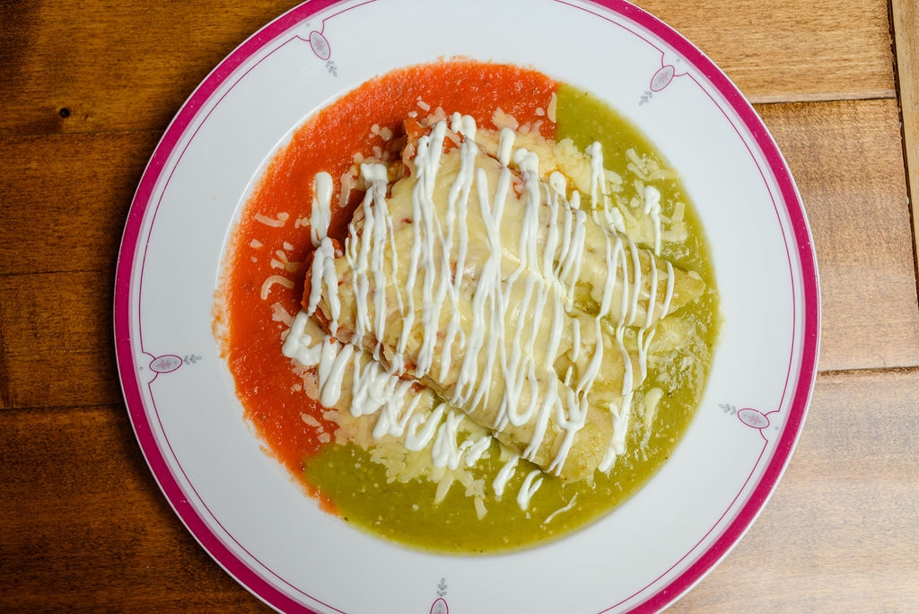 Red Enchiladas of Cheese (Filled with cheese only)